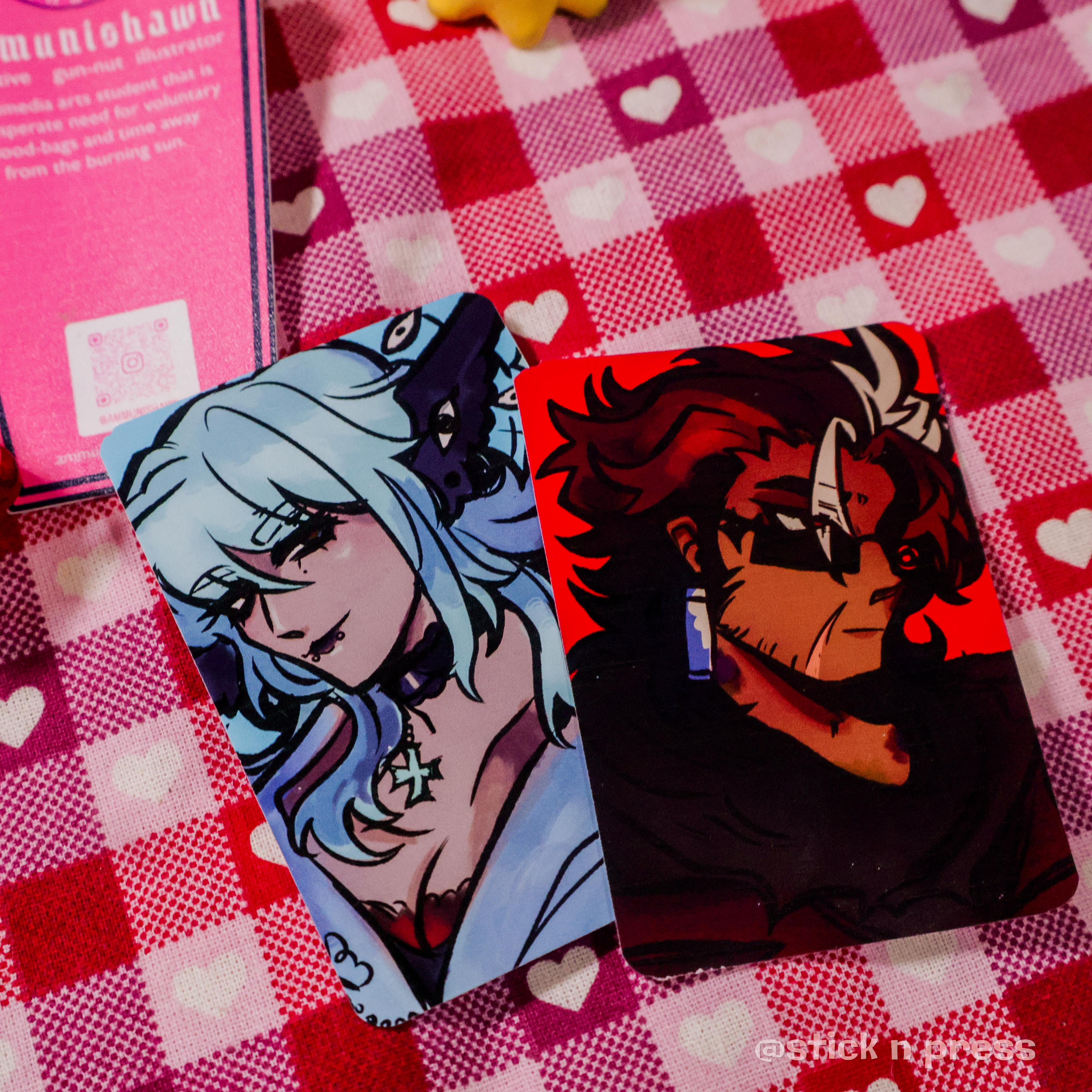 Printed photocards on display